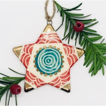 Handmade Holiday Star Ornaments by Threet Ceramics