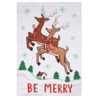 Be Merry Reindeer Tea Towel