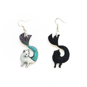 Mermaid Cat Earrings