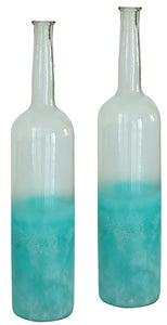 Oversized Glass Bottle With Blue Finish