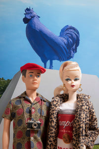 Blue Chicken Barbie Print