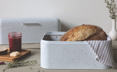 White Speckle Bread Bin