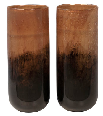 Oversized Brown Glass Vase