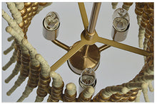 Wooden & Antique Brass Chandelier