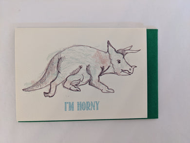 I'm Horny Greeting Card
