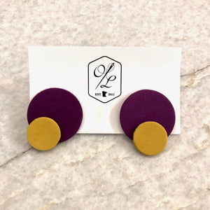 Double Circle Leather Earrings