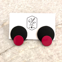 Double Circle Leather Earrings