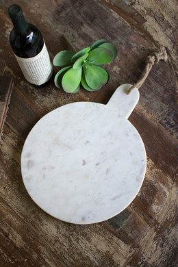 Round Marble Cutting Board (White)