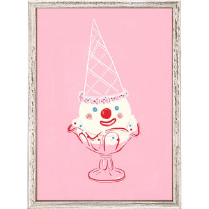 Ice Cream Clown Mini Framed Canvas