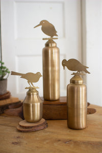 Brass Vessels With Bird Finials