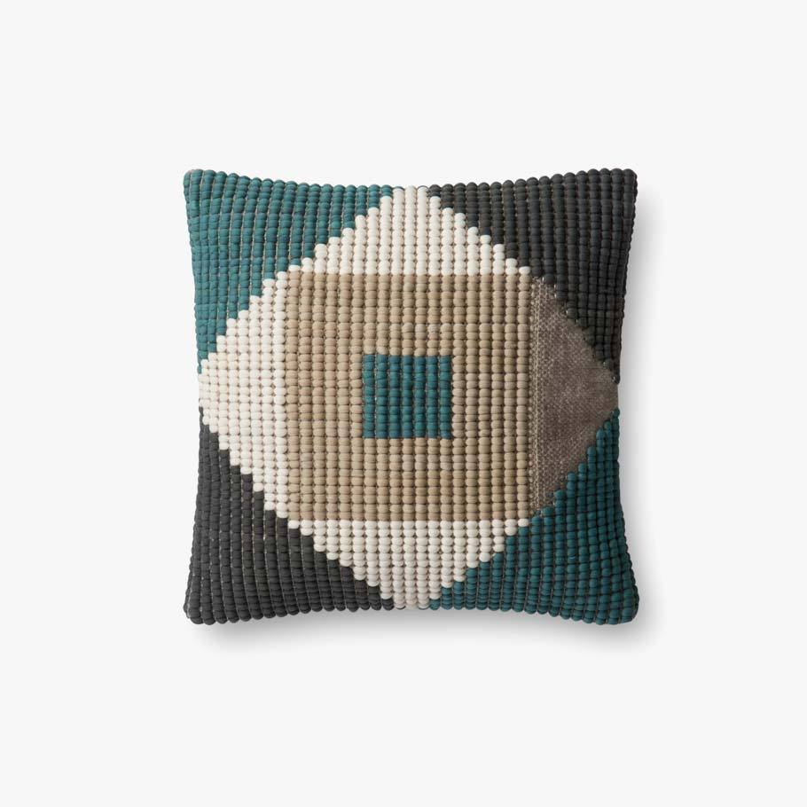 In & Out Teal Pillow
