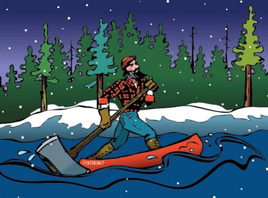 Paul Bunyan Canoe Paddlin' Print