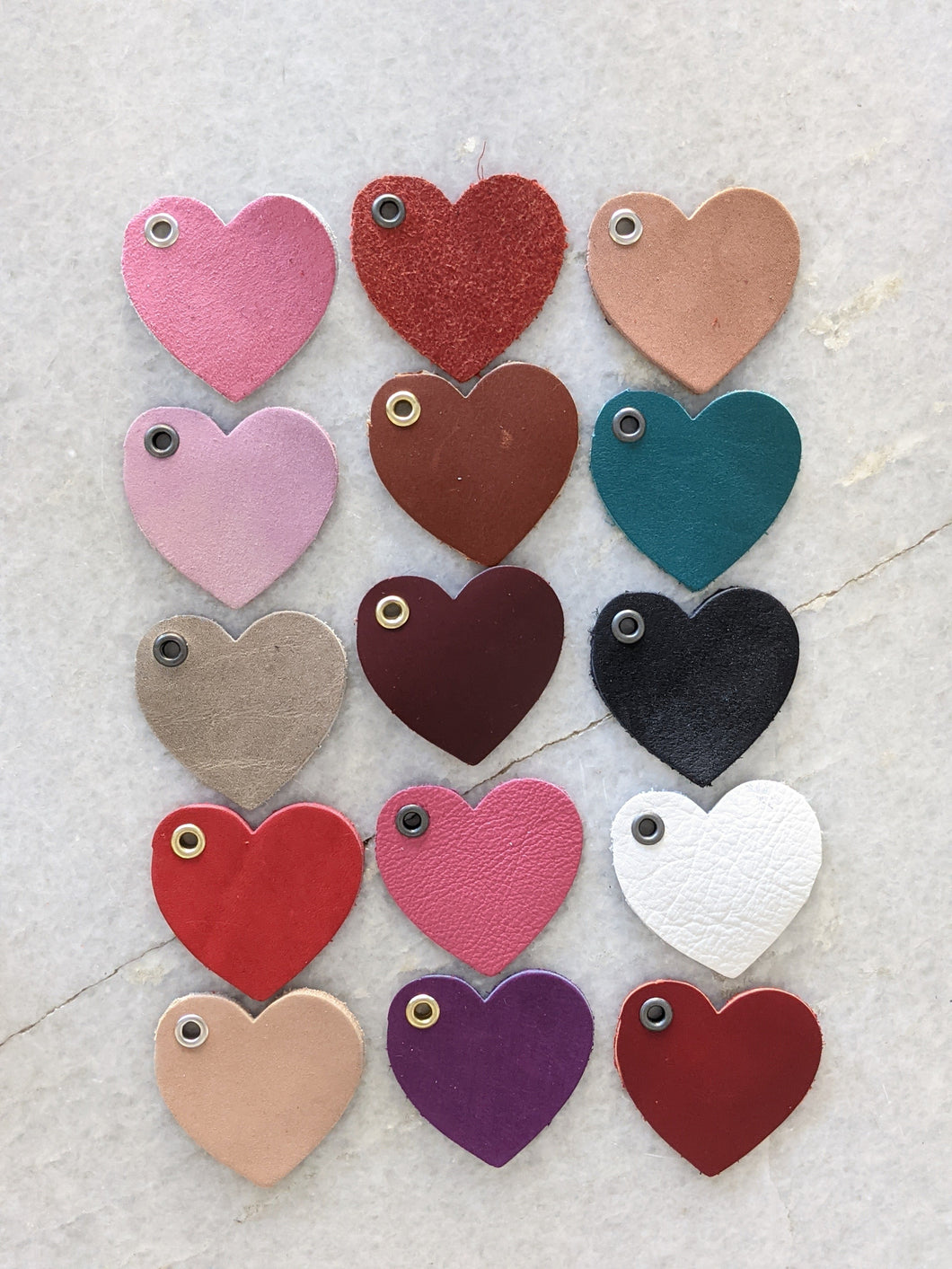 Leather Heart Keychain Accessory