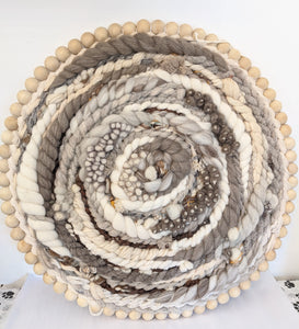 X- Large Neutral Roundy With Wooden Beads