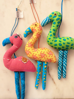Cotton Flamingo Ornament