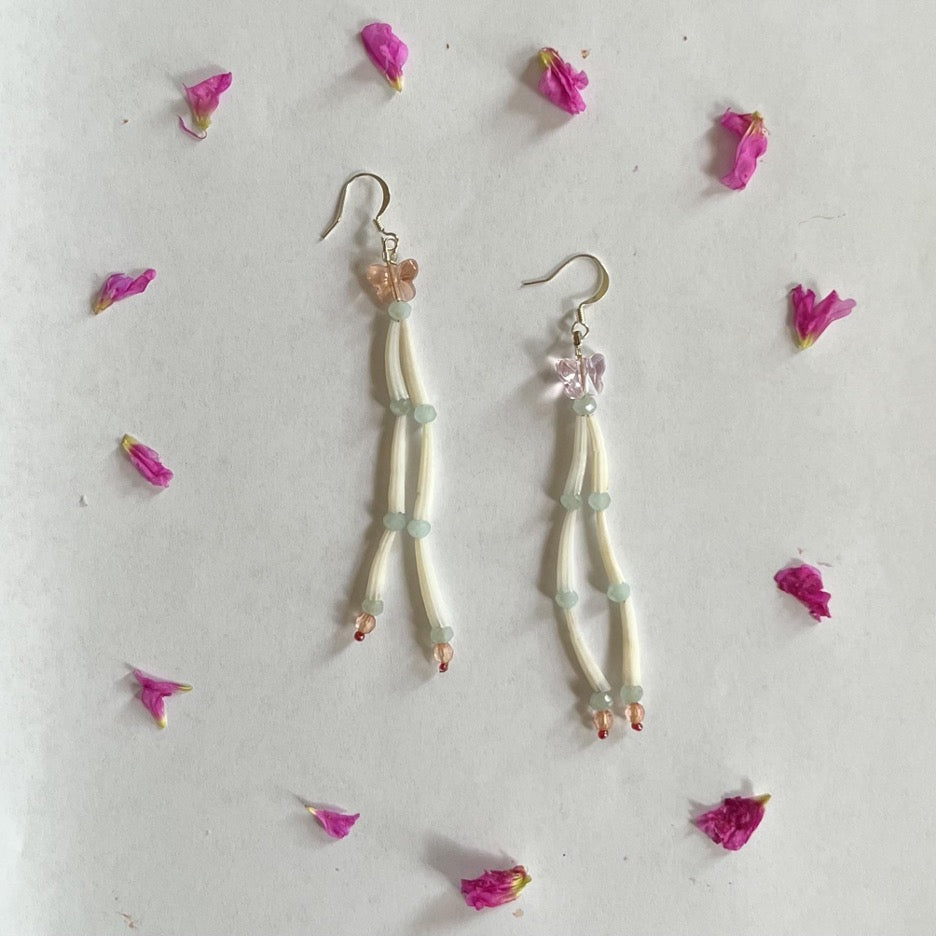 Dentalium and Butterfly Crystal Drops