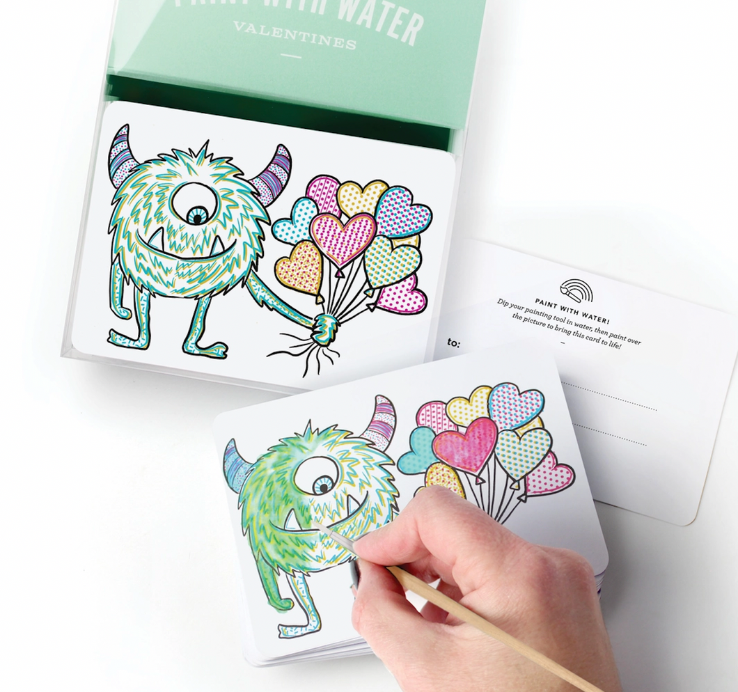 Paint with Water Valentines-Monster