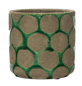 Terracotta Planter w/ Wax Relief Dots (Assorted Colors)
