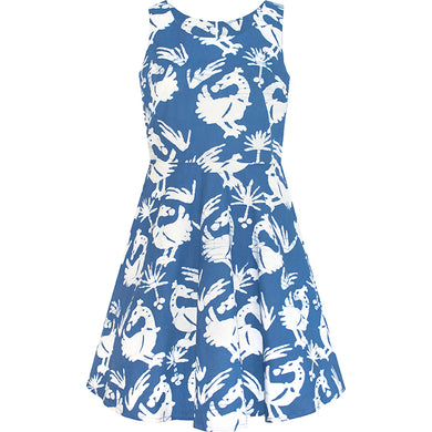 Ava Sankofa Stone Blue Dress