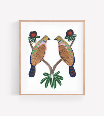 Twin Birds Art Print