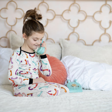 Retro Phones 2 Piece Bamboo Pajama Set