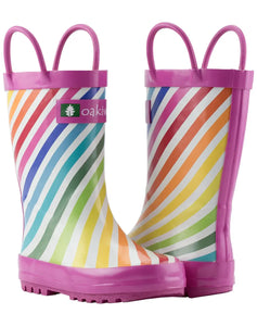 Rainbow Stripes Rain Boots