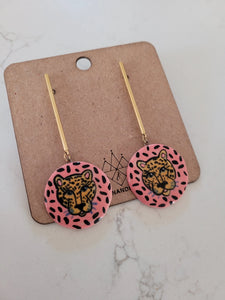 Cheetah Drop Circle Earrings