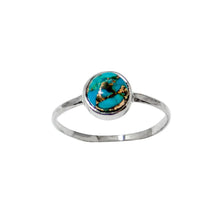 Handmade Copper Turquoise Stone  Bezel Sterling Ring (Assorted Sizes)