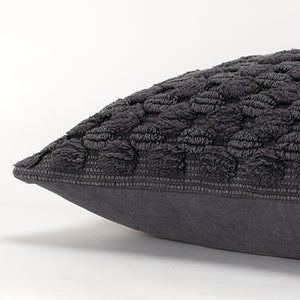Charcoal Textured Woven Pillow