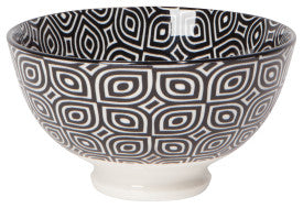 Black Geo Stamped Snack Size Bowl