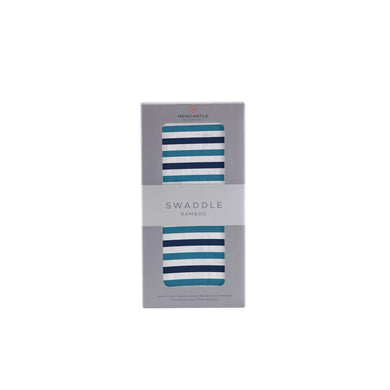 Blue and White Stripe Swaddle