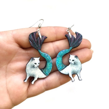 Mermaid Cat Earrings