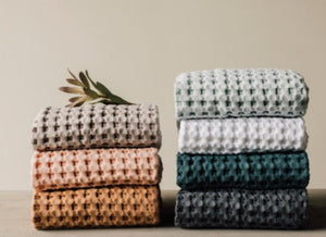 Organic Cotton Waffle Hand Towels (Assorted Colors)