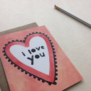 I Love You Paper Heart Card
