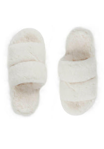 Faux Fur Platform Slippers