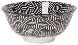 Black Geo Stamped Cereal Size Bowl