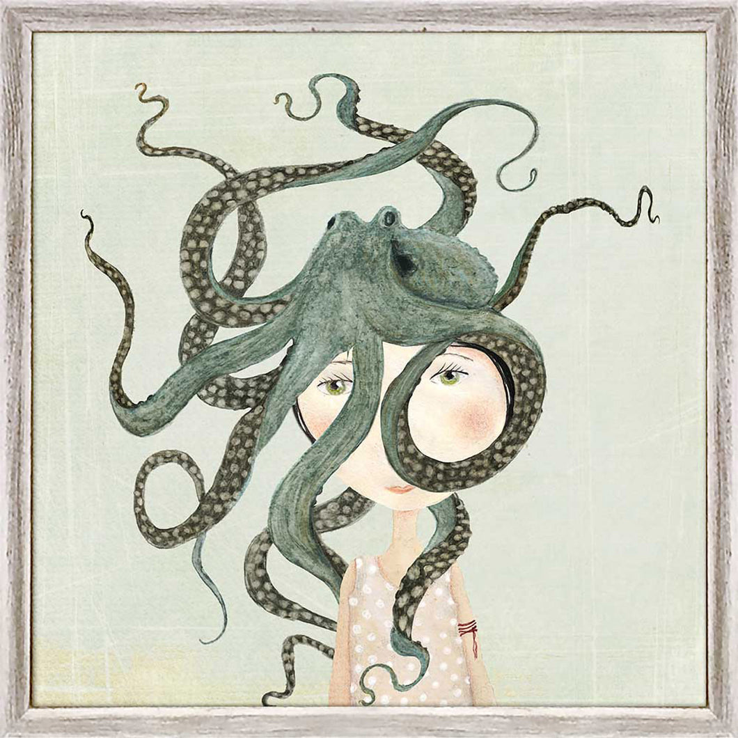 Octopus Girl Mini Framed Canvas