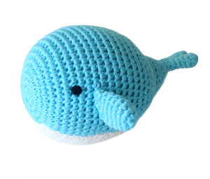 Blue Whale Hand Crocheted Rattle