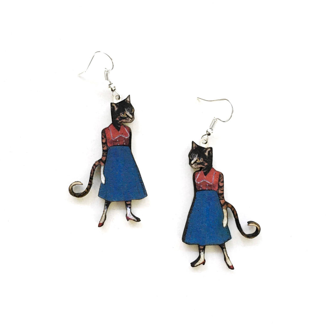 Retro Cat Lady Earrings