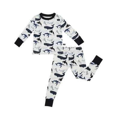 Watercolor Whales Bamboo 2 piece pajama set