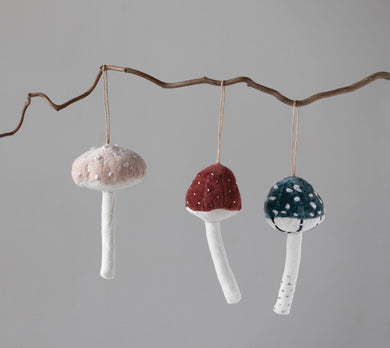 Velvet Mushroom Ornament (Various Styles)
