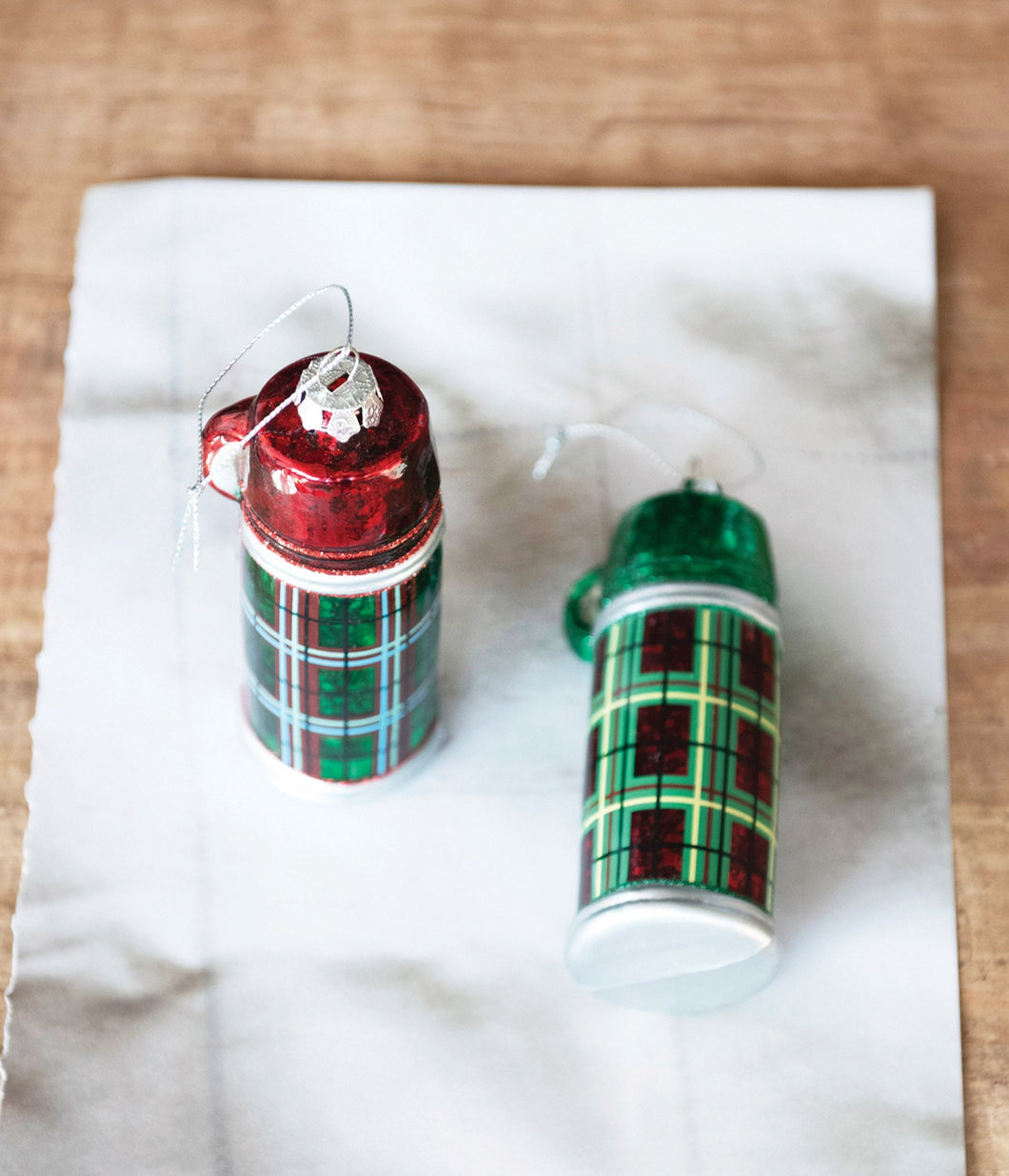 Hand Painted Glass Thermos Ornament (Multiple Styles)